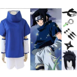Naruto Shippuden Uchiha Sasuke Cosplay Kostiumas - Jauno Suaugusiojo Versija (1 kartos drabužių rinkinys) L black