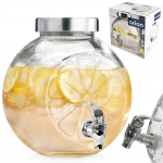Sł&oacute;j słoik do napoj&oacute;w z kranikiem szklany na napoje lemoniadę cytryna 5.4L ORION 143793
