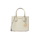 Michael Kors MK Mercer Vienos spalvos raidės logotipas Vintažinis Lychee ra&scaron;to odinis armonikėlės formos krep&scaron;ys Moteri&scaron;ki rankiniai Kreminis 35S1GM9M2L-289 Medium