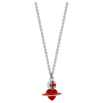 Vivienne Westwood Fabianna Saturn Retro Ugnies Raudonumo 3D &Scaron;irdies Karoliai Unisex karoliai Sidabriniai 630203HR-02P420 Basic Packaging-Dust Bag+Box