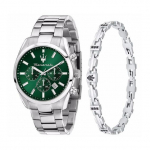Maserati Attrazione Chronograph Nerūdijančio plieno Žalias saulės spindulių ciferblatas Kvarcinis R8853151017 Vyri&scaron;kas laikrodis su papildoma apyranke