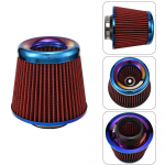 75 mm 3 colių įleidimo angos didelio srauto automobilio oro filtras Universalus &scaron;alto oro įsiurbimo angos kūgio įsiurbimo rinkinys Automobilių priedai raudona