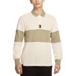Nike Heritage vyri&scaron;ki ilgomis rankovėmis regbio polo mar&scaron;kinėliai, &scaron;viesiai dramblio kaulo alyvuogių spalvos HQ1749-110 M