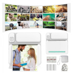 NAUJOS ne&scaron;iojamos Bluetooth terminės spausdintuvės 57mm Mini belaidžiai POS terminio vaizdo nuotraukų spausdintuvai Android IOS mobiliesiems telefonams FLYE1984 mėlyna