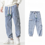 Vyri&scaron;ki laisvo kirpimo &bdquo;Fet Plus Fat Plus&ldquo; kelnės devynių ta&scaron;kų džinsai M