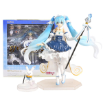 15CM Anime Hatsune Miku figūrėlė 054 Snow Hatsune Keičiamas veidas 10-asis Modelis Žaislas Dovana Kolekcija Veiksmo figūrėlė PVC With box