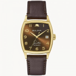 Bulova Vyri&scaron;kas Mechaninis Rudo Ciferblato Laikrodis 97B198 ruda