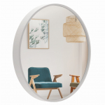 Apvalus veidrodis 80 cm rėmas MDF baltas