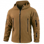 Vyri&scaron;ka &scaron;ilta taktinė vilnonė striukė su užtrauktuku Užsegamas storas &bdquo;Polar Hoodie&ldquo; žieminis lauko sportinis žygis su gobtuvu palto ki&scaron;enė S