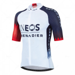 Ineos 2026 Vyri&scaron;kas trumpomis rankovėmis dviračių mar&scaron;kinėlių komplektas Vasaros Bicicleta apranga MTB Maillot Ropa Ciclismo Sportinė apranga Mėlynas dviračių kostiumas XS（old）