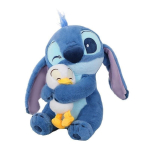Stitch pliu&scaron;inis žaislas 30x28cm Mėlynas antis formos Hipoalerginis vaikams kim&scaron;tas gyvūnas Kolekcionuojamas talismanas &scaron;viesiai rausvos spalvos