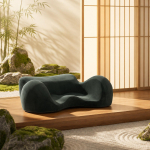 Ergonomi&scaron;ka meditacijos pagalvėlė su neslystančiu dugnu, nuimamu aksominiu užvalkalu, kvėpuojančiomis atminties putomis tamsiai žalia spalva