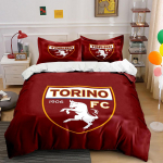 Red Torino FC patalynės komplektas Patalynės antklodės užvalkalo komplektas Antklodės užvalkalas Pagalvių užvalkalai   (1 * Antklodės užvalkalas, 2 * Pagalvių užvalkalai, be antklodės įdaro) 135x200cm