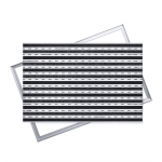 Polentex Aliuminio Durų Kilimėlis &Scaron;epetys + Grosgrain: 90X60, 12mm Su rėmu