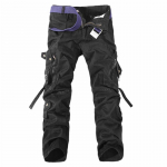 Cargo Pants Vyri&scaron;kos mados laisvalaikio kelnės Daugiaki&scaron;enės tiesios karinės kelnės 40 juoda