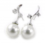 Les Tr&eacute;sors De Lily [E0262] - Boucles Argent 'Perles M&eacute;lodieuses' Blanc Ivoire balta