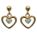 Les Tr&eacute;sors De Lily [G7835] - Boucles Plaqu&eacute; Or 'Love' blanc dor&eacute; - 14x10 mm auksas