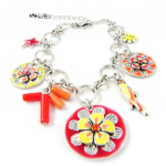 NOA [H4746] - Bracelet Cr&eacute;ateur 'Vahin&eacute;' rouge jaune