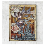 Les Tr&eacute;sors De Lily [Q7121] - Plaque m&eacute;tal r&eacute;tro 'Alchemy Empire' t&ecirc;te de mort (Queen & Country) - 40x30 cm