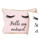 Les Tr&eacute;sors De Lily [Q9988] - Coussin cr&eacute;ateur 'Diva - Yeux Endormis' rose dor&eacute; (Belle au naturel) - 40x30x9 cm