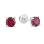 Sidabriniai auskarai su natūraliu rubinu 1.345ct (2123354) rubino raudonumo spalva