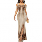 Moteri&scaron;ka suknelė, aptempta juosmeniu, puo&scaron;ni, nei&scaron;blukusi, patraukli, seksuali, skeltu apvadu suknelė, kasdienė apranga