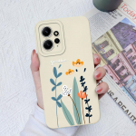 Gėlių dėklai, skirti Xiaomi Redmi Note 12 11 10 9 8 7 Pro Max Galinis dangtelis Mielas avokado mink&scaron;tas silikoninis fotoaparato apsauginis telefono fondas Redmi Coques Redmi Note 10S 4G ruda