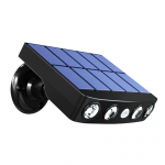 4LED saulės sieninė lempa lauko judesio jutiklis, atsparus vandeniui ir pasukamas LED lempa sodo gatvės lempos stebėjimo lempa kiemo balkono stebėjimo lempa Warm white light juoda
