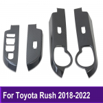 Salono aksesuarai Toyota Rush 2018- 2022 Anglies pluo&scaron;to langų kėliklių jungiklių porankio panelės apdaila automobiliui