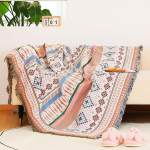 Dvipusė Bohemijos languota antklodė miegamajai sofai Dekoratyvinė antklodė Pikniko antklodė Boho Sofos užvalkalo antklodė su kutu 180x180cm