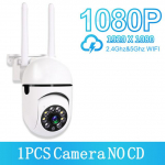 200 W 5 GHz ir 2,4 GHz Wi-Fi IP kamera HD 1080P IR visų spalvų naktinio matymo sauga lauko belaidė stebėjimo kamera AI žmogaus sekimas (1/2/4 vnt) 1PCS AU plug balta