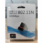 VAORLO 600Mbps Wifi adapteris USB raktas, skirtas kompiuteriui ne&scaron;iojamam kompiuteriui belaidžio imtuvo siųstuvas su CD tvarkykle juoda