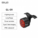 GIYO Naktinis dviračių saugos dviračio galinis žibintas dviračio USB įkrovimo galinis žibintas MTB vandeniui atsparus LED i&scaron;manusis stabdžių jutiklis dviračio blykstės lemputė GL09