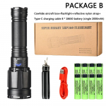 Itin ry&scaron;kus žibintuvėlis XHP360 LED priartinamas prožektorius ilgo nuotolio avarinis žibintuvėlis USB C įkraunamas nuimamas 18650 baterija 8*18650 battery Zoom