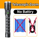 2*28650 Baterija 10000mAh Didelės galios LED žibintuvėliai Type-C Įkraunamas LED žibintuvėlis 5000M Itin galingas žibintuvėlis Lauko LED žibintas No battery