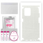 apgo Protective Skin Sticker for the back+sides compatible with Realme C35, Full Wrap Film, Foil, Vinyl - Pattern White Fabric
