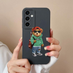 Telefono dėklo dangteliai, skirti Samsung Galaxy S24 Ultra F15 S24+ A55 A15 M15 Cute Bear Animacinio modelio smūgiams atsparus silikoninis mink&scaron;tas auk&scaron;tos kokybės buferis, skirtas Samsung Samsung Galaxy M15