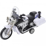 1/12 policijos motociklo žaislinio automobilio modelis vaikui, traukiamas motociklo žaislas 1/12-Size:16*5.5*9.5cm balta