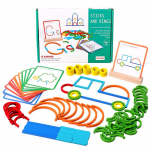 Geros kokybės mediniai kūrybiniai pagaliukai ir žiedų dėlionė, lavinantis žaidimas, Montessori ankstyvojo ugdymo žaislai vaikams, dovana