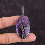 Gyvybės medžio žvaigždės ametisto pakabukas Vario viela apvyniotas pakabukas Brangakmenio pakabukas Dovana mamai Rankų darbo nuostabus pakabukas Vario vielos papuo&scaron;alai