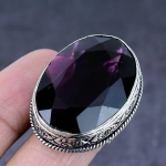 Amethyst Gemstone Handmade 925 Steling Silver Gift Jewelry Ring Size 8 z9w69