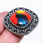 Natural Dicorich Glass Gemstone Handmade 925 Sterling Silver Ring Size 6 j4j65