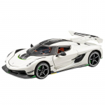 1/24 Koenigsegg Jesko Attack Lydinio Sportinio Automobilio Modelis Diecast Metalinis Lenktyninio Automobilio Modelis Simuliacinis Garsas ir &Scaron;viesa Vaikų Žaislas Dovana balta