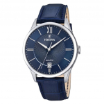 Festina Classics odinis dirželis mėlynas kvarcinis ciferblatas F20426-2 100M vyri&scaron;kas laikrodis mėlyna