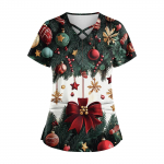 Madingi moteri&scaron;ki darbo drabužiai V formos i&scaron;kirpte trumpomis rankovėmis su virvelėmis ir ki&scaron;enėmis, spalvas atitinkantys vir&scaron;utiniai drabužiai ir apsauginiai drabužiai XXXL