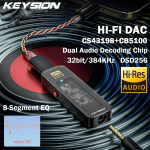 KEYSION CS43198 USB DAC garso HiFi dekoderis 384KHz DSD256 Type-C iki 3,5mm Sureguliuokite EQ HD ausinių stiprintuvą, skirtą Android iOS Win10