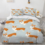 Korgio &scaron;uns karaliaus karalienės antklodės užvalkalas geltonas animacinis &scaron;uniuko patalynės komplektas vaikams berniukams mergaitėms kawaii naminis gyvūnas rožinis 2/3 vnt. antklodės užvalkalas 173x218cm 2pcs