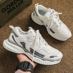 2024 Nauji Pavasario ir Rudens Kvėpuojantys Tinklelio Vyri&scaron;ki Batai Patogūs Laisvalaikio Sportiniai Madingi Balti Batai Kedai Tenis Masculino 44 balta