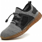 Madingi tinkliniai apsauginiai batai Vyri&scaron;ki vasariniai plieniniai darbo batai Nepramu&scaron;ami, nesudužę Darbo saugos batai Vyri&scaron;ki, kvėpuojantys apsauginiai batai, vyri&scaron;ki 43 pilka