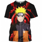 Anime mar&scaron;kinėliai Naruto trumpomis rankovėmis Uzumaki Naruto mar&scaron;kinėliai Uchiha Sasuke 3d Printing Vyri&scaron;ki trumpomis rankovėmis vaiki&scaron;ki berniuko mar&scaron;kinėlių vir&scaron;us M